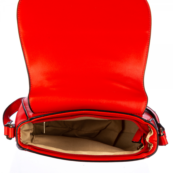 Flower Piros műbőr női táska, 6 - Kalapod.hu